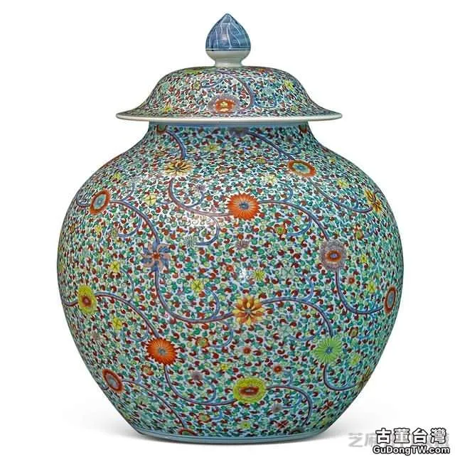 乾隆粉彩纏枝蓮紋蓋罐(共6張圖片)-古董台灣