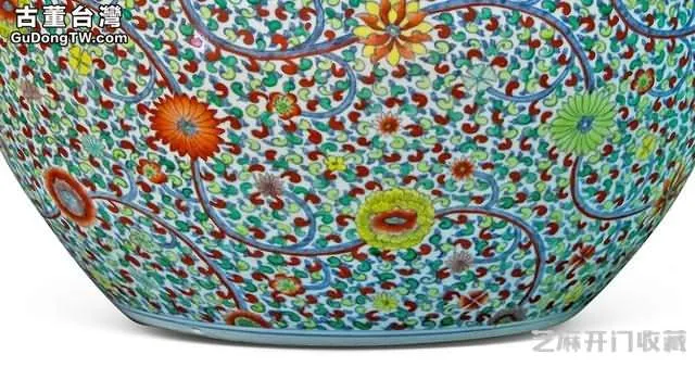 乾隆 粉彩纏枝蓮紋蓋罐