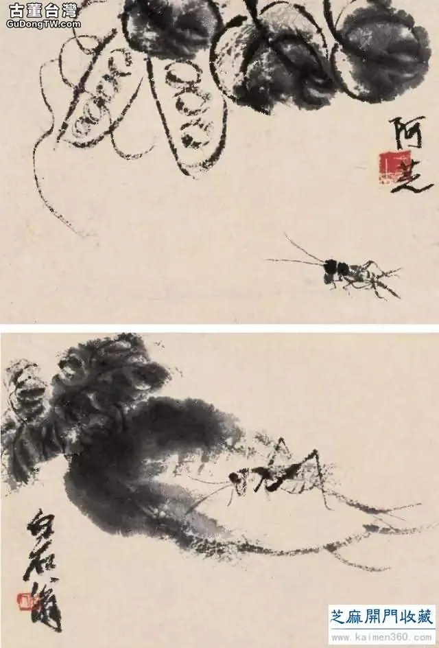 齊白石草蟲圖200張，他把草蟲畫活了