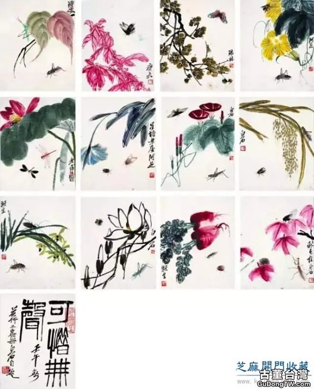 齊白石草蟲圖200張，他把草蟲畫活了