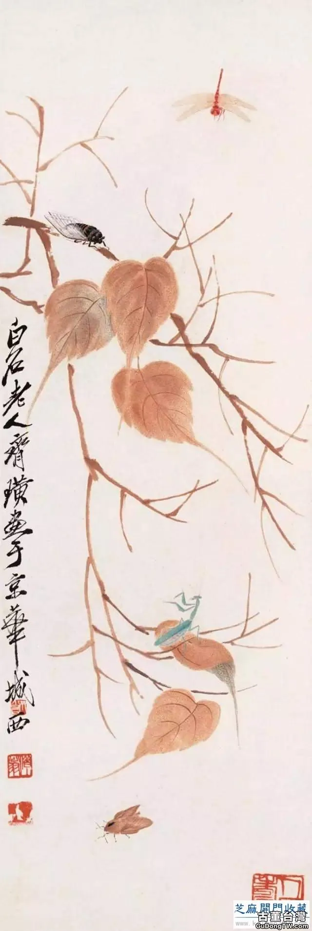 齊白石草蟲圖200張，他把草蟲畫活了