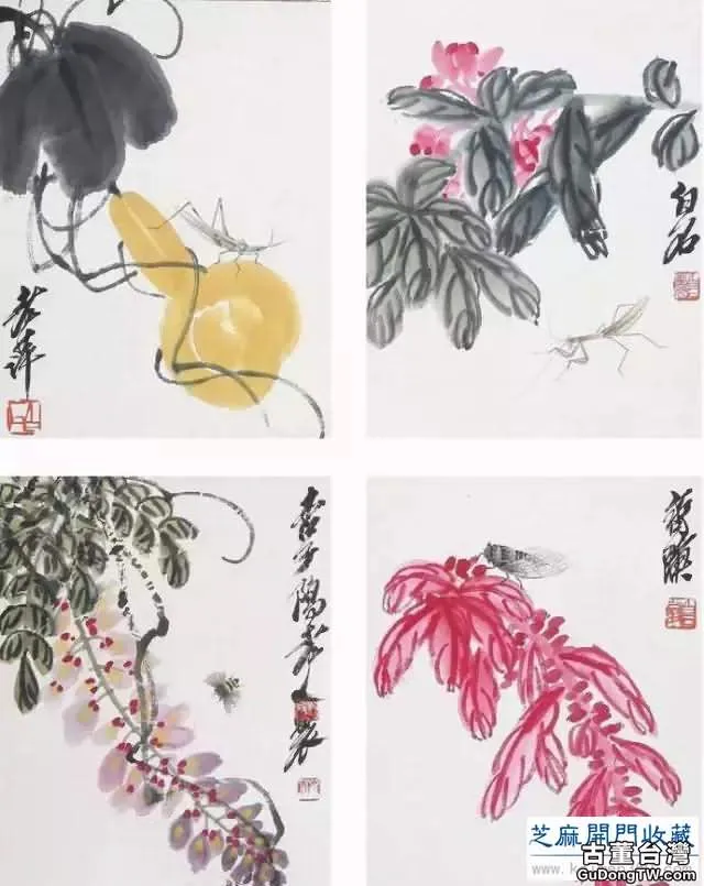 齊白石草蟲圖200張，他把草蟲畫活了