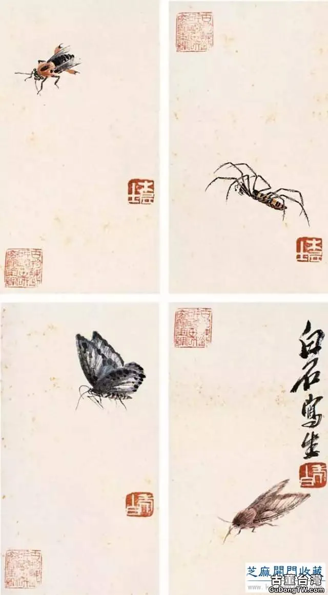 齊白石草蟲圖200張，他把草蟲畫活了
