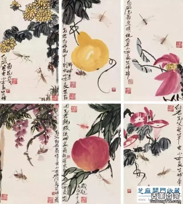齊白石草蟲圖200張，他把草蟲畫活了