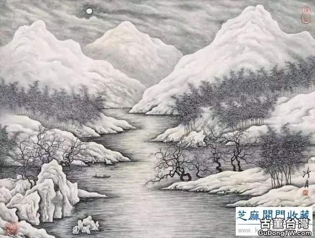 陶冷月山水精品50幅，月色撩人！