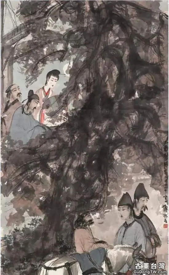 傅抱石經典人物畫作品及成交交個(共18張圖片)-古董台灣