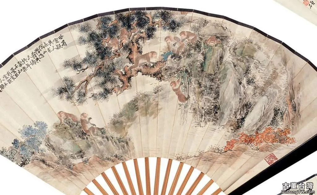 張樹人畫馬相伯書成扇