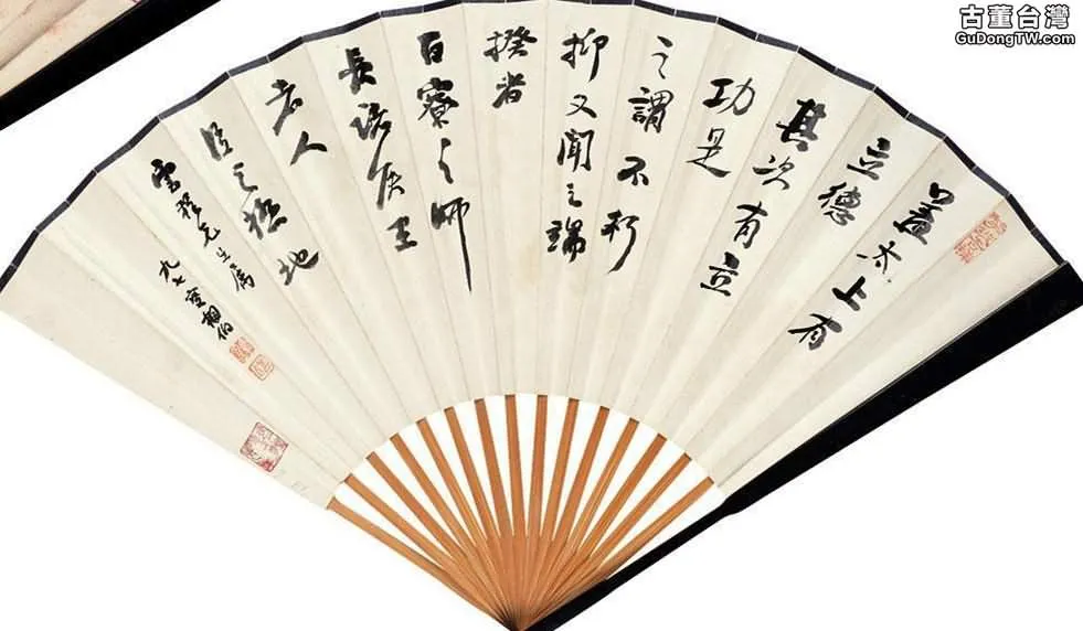 張樹人畫馬相伯書成扇