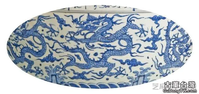 嘉靖 青花九龍海水紋大缸