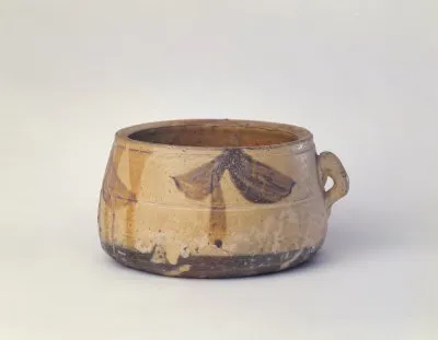 琉璃廠窯弦紋加彩單耳缸（1張圖片）-古董台灣